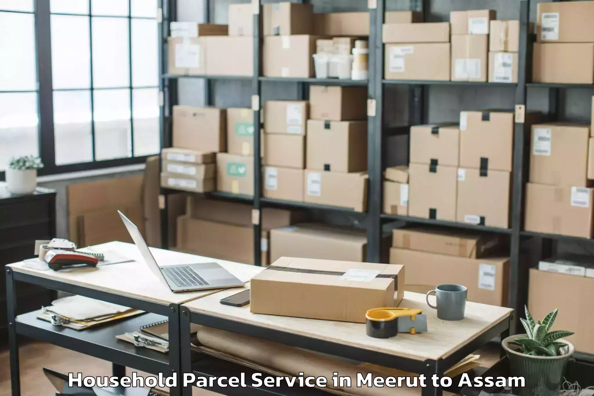 Book Meerut to Kharupetia Household Parcel Online